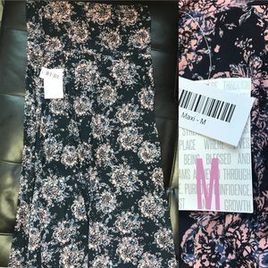 LulaRoe Maxi Medium Navy and Pink Floral